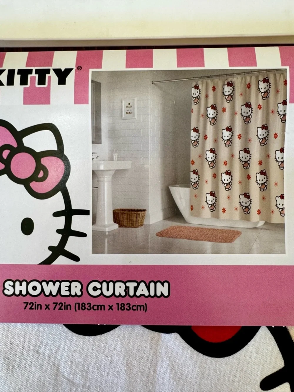 NIP Hello Kitty 100% cotton shower curtain